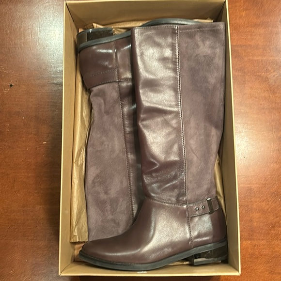 Cole Haan 7.5 Adler Tall Boots gray/brown - Picture 1 of 6